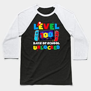 Controller Game s Level 100 Days Of School Unlocked Boys Baseball T-Shirt